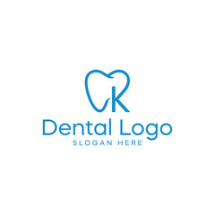 Letter K Dental Logo Friendly Dental Logo for Health Services