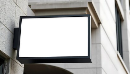 Fototapeta premium square sign board with black border, mounted on the wall