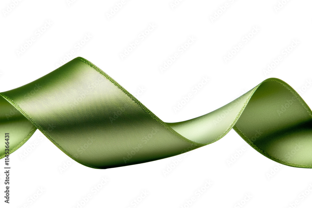 Poster a green ribbon with a zigzag pattern