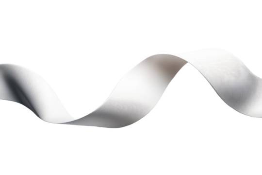 A white ribbon with a black stripe