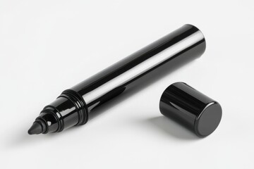 Sleek Black Permanent Marker on a Pristine White Background