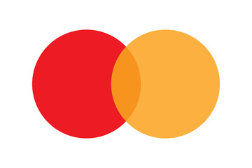 Red and yellow circles. Overlapping color shapes. Bright Venn diagram. Vector round graphic.