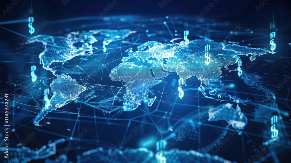 Poster global finance network: a digital visualization of worldwide monetary transactions