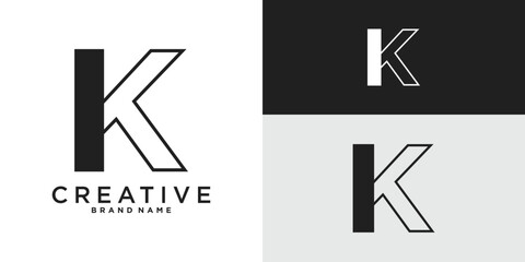 Modern minimalist creative letter K logo design icon