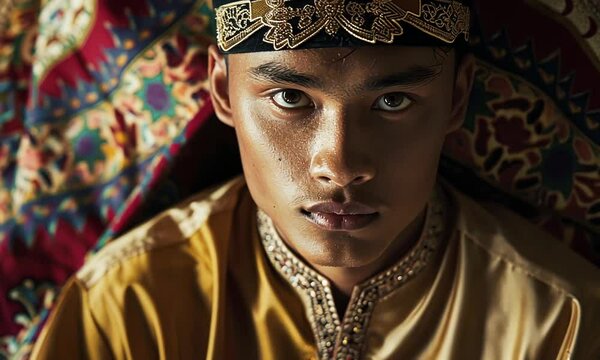 Portrait of a Young Man in Traditional Attire