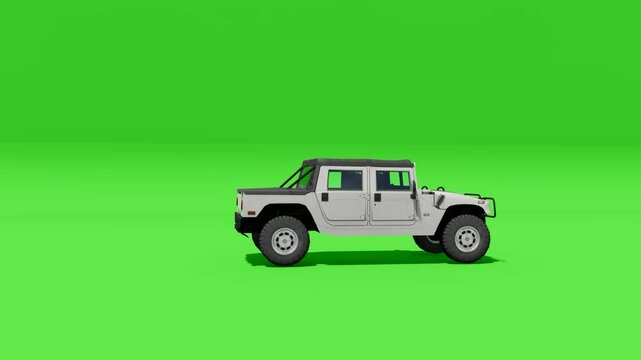 Suv car on green screen