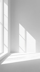 Obraz premium White Room Corner Sunlight Window Shadows