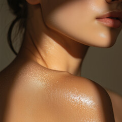 Natural Glow on Girl’s Arm and Shoulder: Soft and Smooth Skin Detail