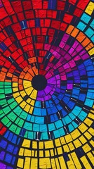 Colorful segmented circles with human icons representing market segmentation and target audience.