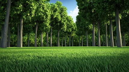 Enchanting green forest landscape nature scene lush environment
