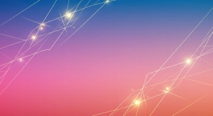Abstract Tech Gradient with Glowing Lines: A mesmerizing abstract background with a vibrant gradient of pink and blue, accented by delicate, glowing white lines that form intricate patterns.