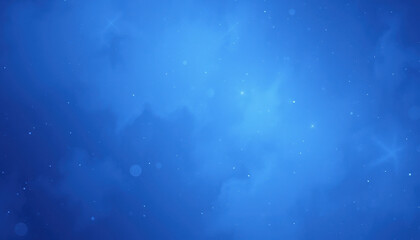Abstract Blue Space Background With Stars and Nebula