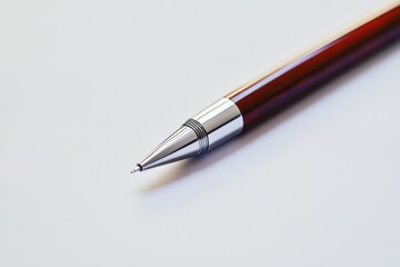 Elegant Red and Silver Mechanical Pencil on Pristine White Background