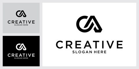 CA or AC initial letter logo design vector template