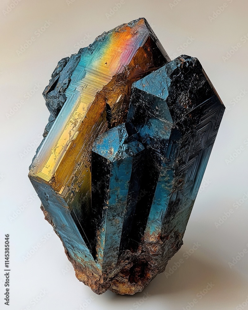 Aufkleber bismuth crystal displaying intricate geometric forms studio setting high-quality image natural beaut