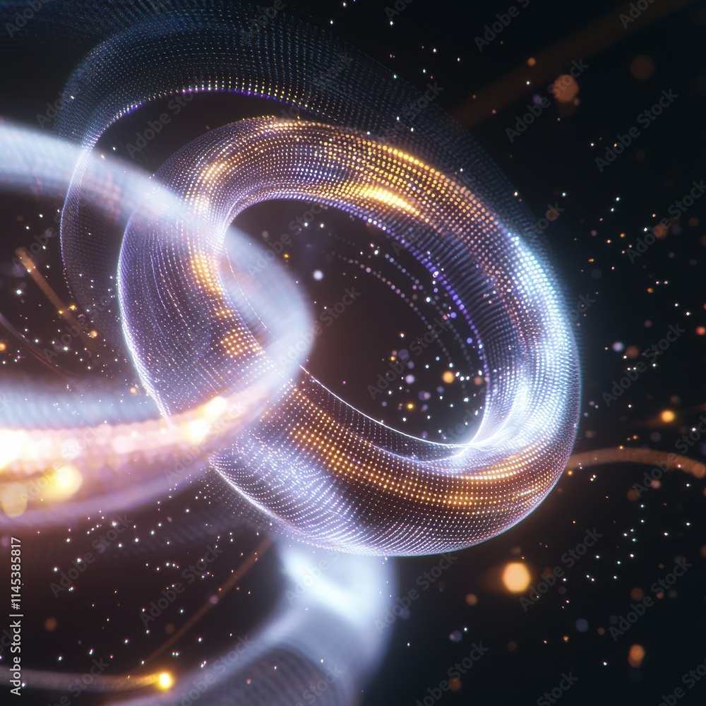 Poster dynamic abstract energy vortex with swirling particles digital art futuristic environment conceptual
