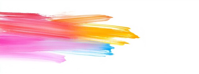Vibrant Pastel Strokes Painting on White Abstract Background