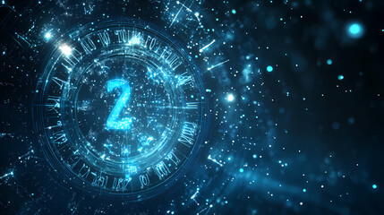 Celestial numerology - intricate constellation patterns of lucky numbers in night sky. Constellation. Illustration