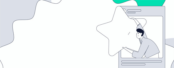 Virtual characters social communication concept business flat vector hand drawn illustration
