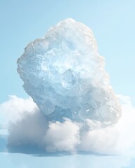 Obraz premium Icy blue celestite crystal formation natural environment mineral abstract viewpoint geological concept