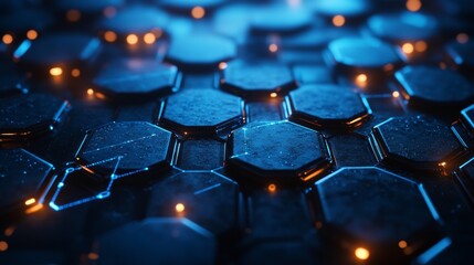 Mesmerizing Blue Technological Hexagonal Abstract Background for Corporate,Financial and Tech Presentations