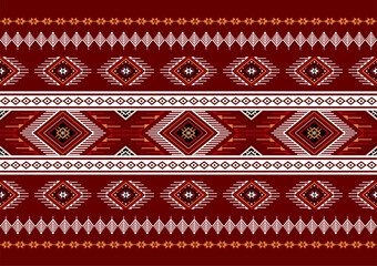 Geometric ethnic oriental seamless pattern traditional Design for background,carpet,wallpaper.clothing,wrapping,Batik fabric,Vector illustration.embroidery style - Sadu, sadou, sadow or sado