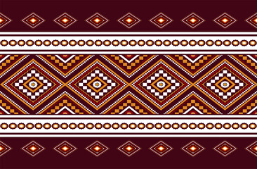 Geometric ethnic oriental seamless pattern traditional Design for background,carpet,wallpaper.clothing,wrapping,Batik fabric,Vector illustration.embroidery style - Sadu, sadou, sadow or sado