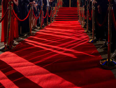 abstract background with celebrities on the red carpet