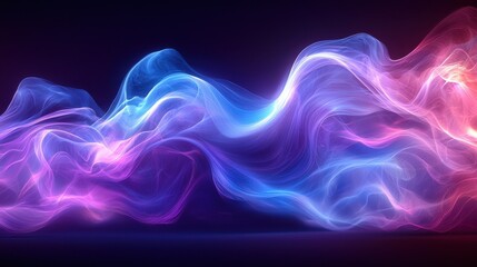 Fototapeta premium Dancing light arcs in purple and blue abstract art digital design fluid motion vibrant atmosphere