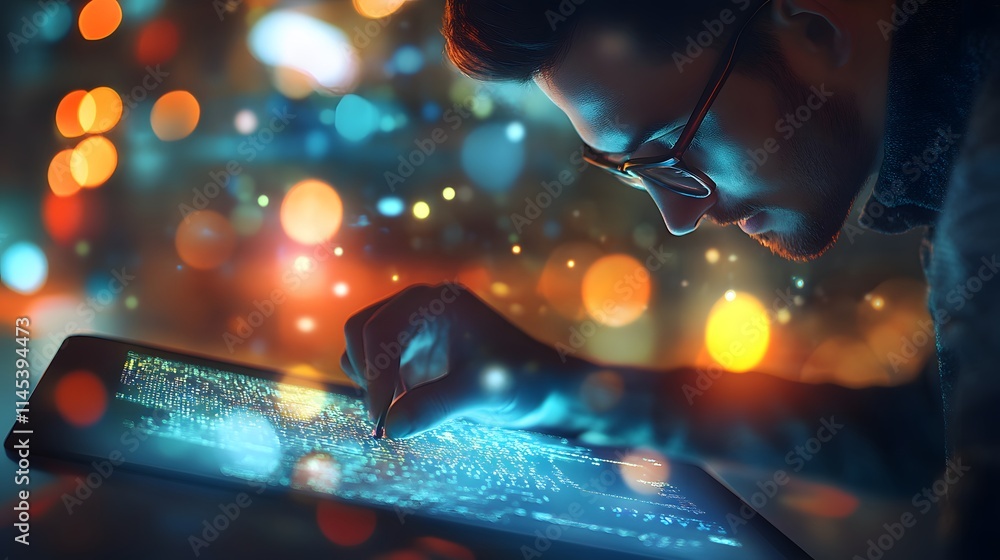 Poster software engineer debugging code on ai generated illustration