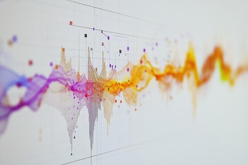 Visualizing Dynamic Data Flows Abstract Colorful Wave Patterns on a Digital Screen