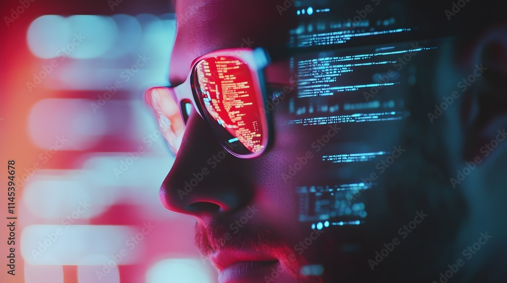 Poster software engineer testing code blurred ai generated illustration