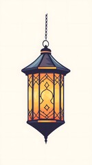 Illuminated Hanging Lantern With Intricate Design