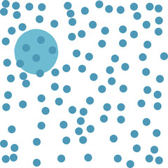 The background or texture consists of large blue dots and a large circle that imitates the moon or planet.