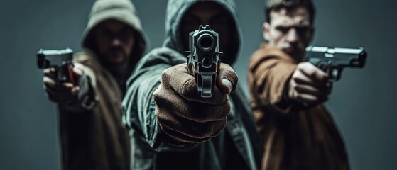 Gang members with guns