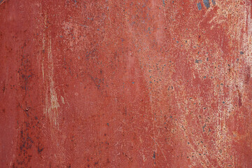 Weathered Red Painted Metal Surface