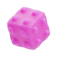 3D Plastic Resin Abstract Pink Textured Dice