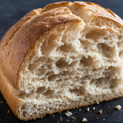 Close-up Of A Rustic Piece Of Crusty Bread With Golden Brown Texture, Perfect For Bakery Advertising Or Culinary Presentations