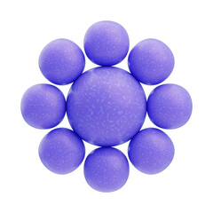 3D Plastic Resin Abstract Purple Orb with Surrounding Balls