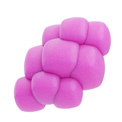 3D Plastic Resin Abstract Pink Clustered Block