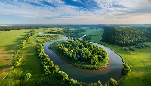 World Wetlands Day, From an aerial perspective a serpentine river