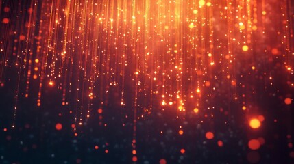 Obraz premium Golden Light Streaks Cascading Downward In Dark Background