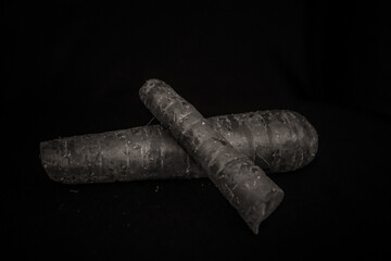 vegetable on a black background