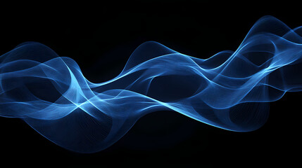 Obraz premium Abstract blue wavy texture resembling a wave or veil. Veil. Illustration