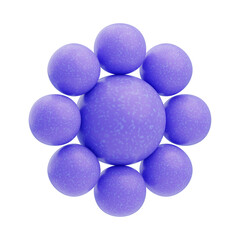 3D Plastic Resin Abstract Purple Orb with Surrounding Balls