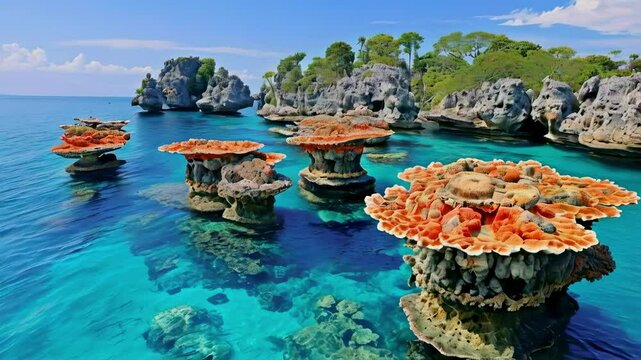 Coral Rock Formations in Magnificent Sea