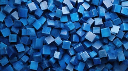 Abstract Blue Cubes Background: A 3D Render of  Numerous Blue Cubes, creating a Textured and  Intriguing Visual