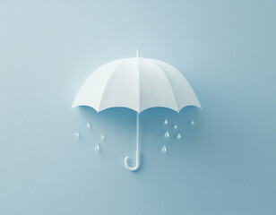 White Umbrella, Rain Drops