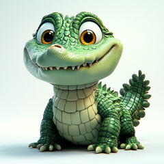 Fototapeta premium Cute Crocodile 3D Character Illustration