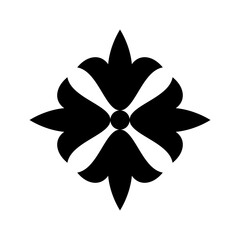 Black traditional flower element 